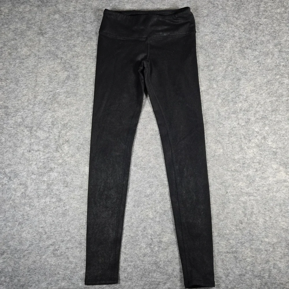 Alo Womens Black Crackle Moto High Waist Leggings XS